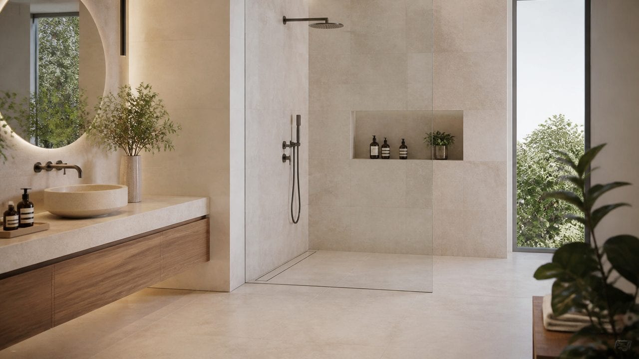 Douche italienne carrelage : pente, étanchéité et choix du sol