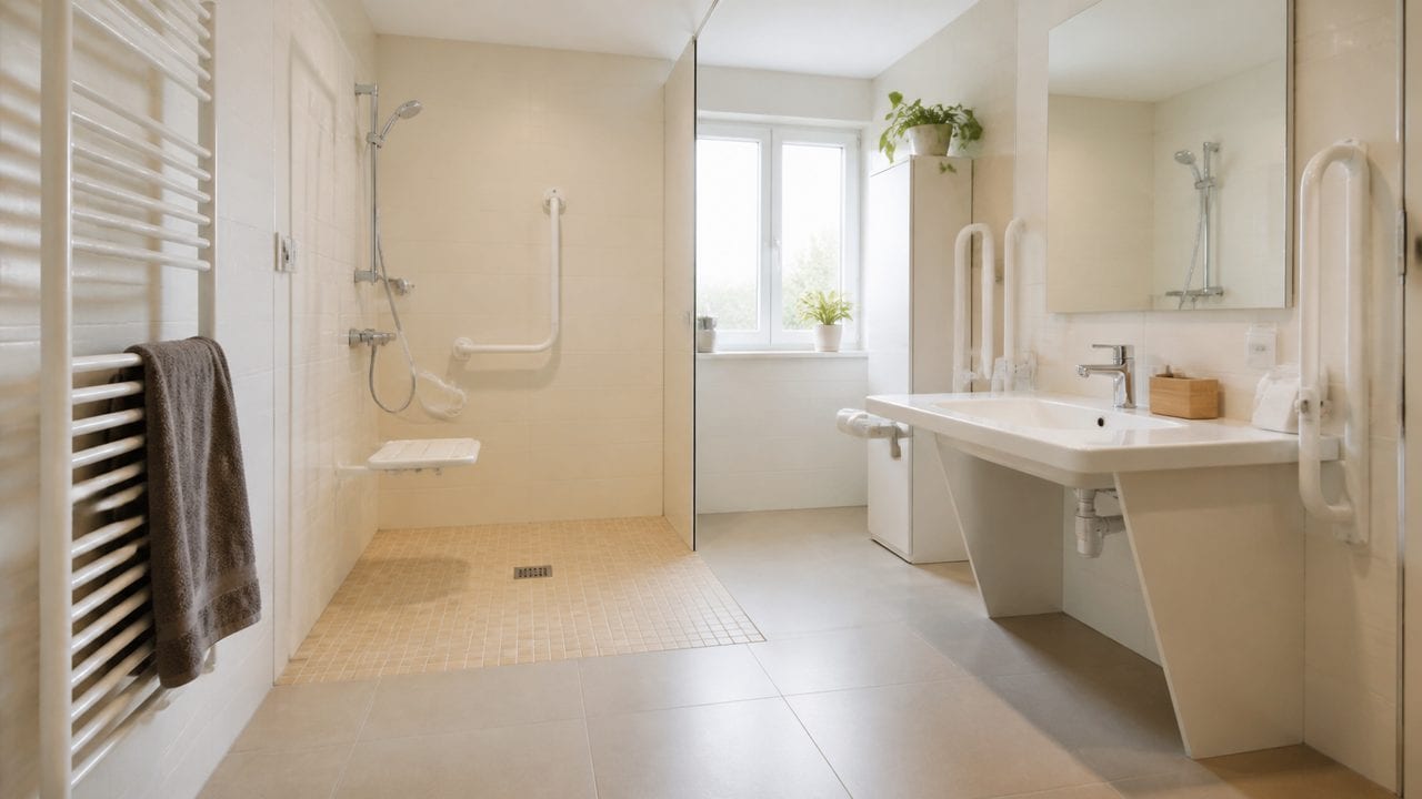 Aménagement salle de bain PMR: dimensions, équipements, prix et aides