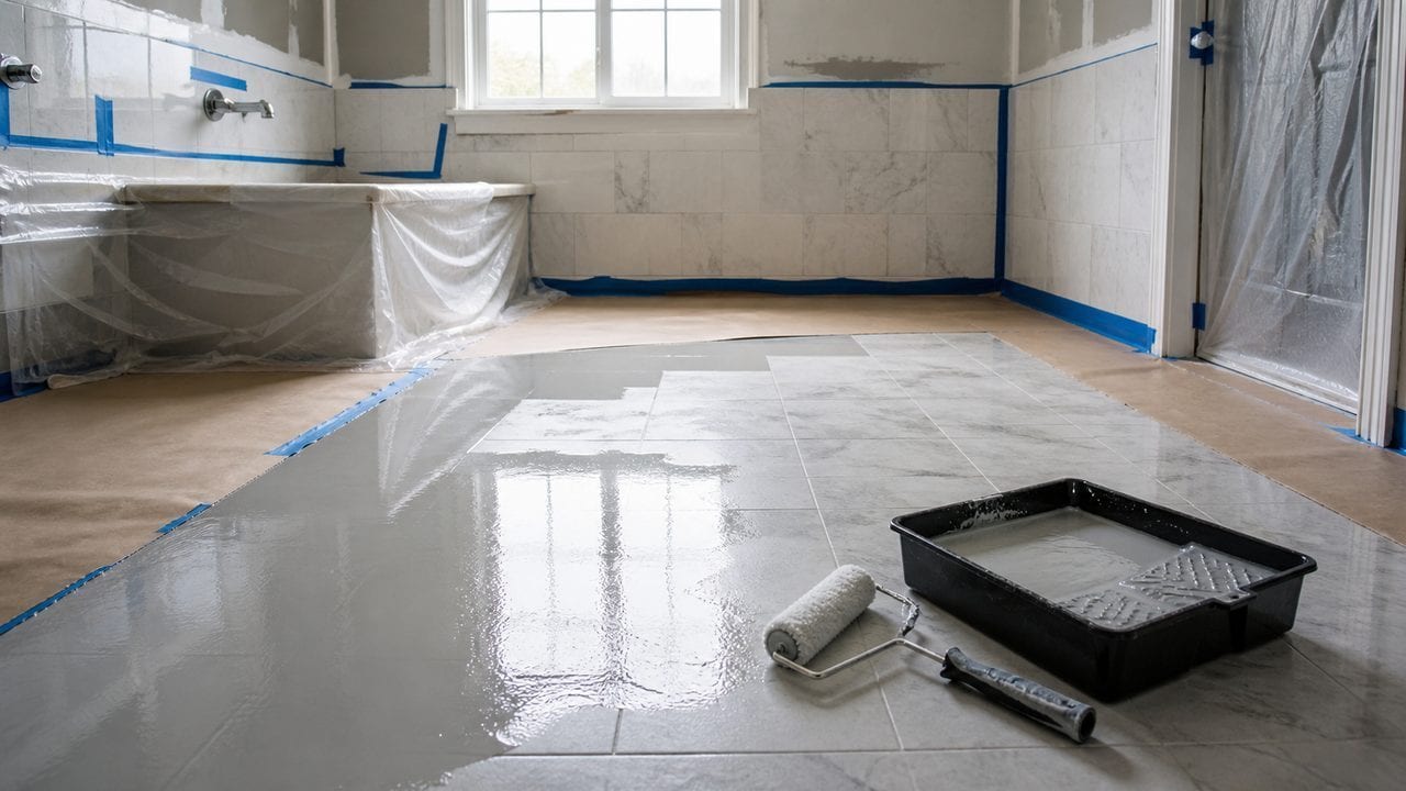 Résine pour carrelage de salle de bains: choix, pose et limites