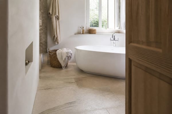 Carrelage en pierre pour salle de bain : choisir un sol beau, durable et facile à vivre