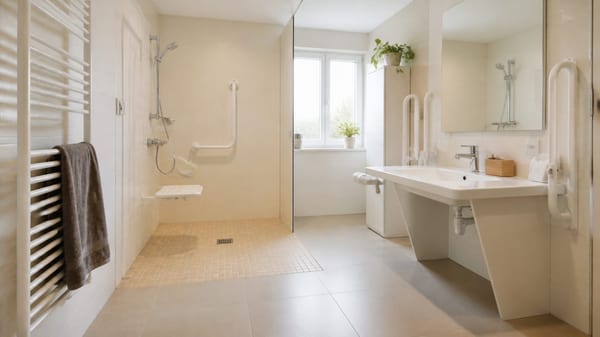 Aménagement salle de bain PMR: dimensions, équipements, prix et aides
